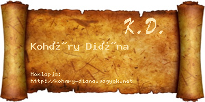 Koháry Diána névjegykártya