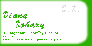 diana kohary business card